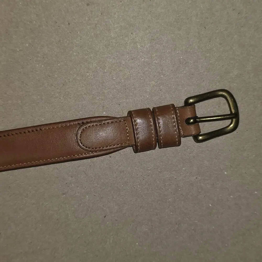 Vintage COACH British tan leather slim Ranger belt sz 32 Made in NYC, USA 114